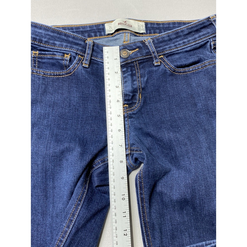 Hollister Jeans Womens 7L W28 L34 Low Rise Bootcut Dark Wash Stretch Denim - Picture 4 of 12